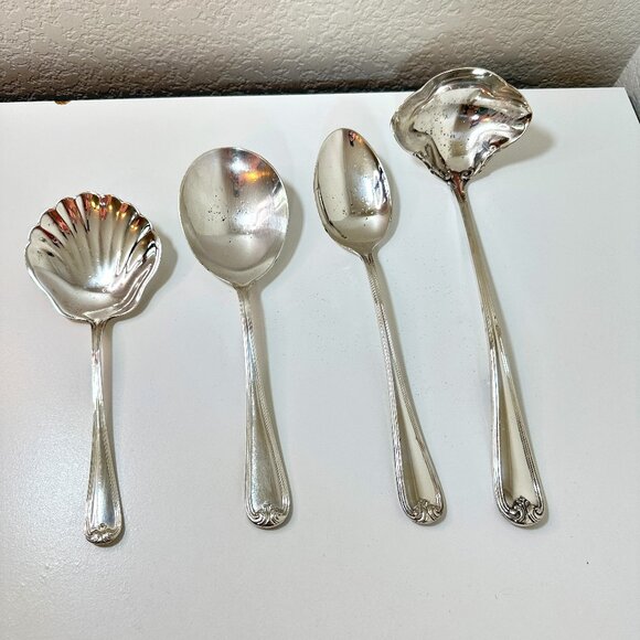 VTG Gorham Heritage Silver Plated Serving Utensil Set of 4 Made in Italy -READ - Picture 1 of 16